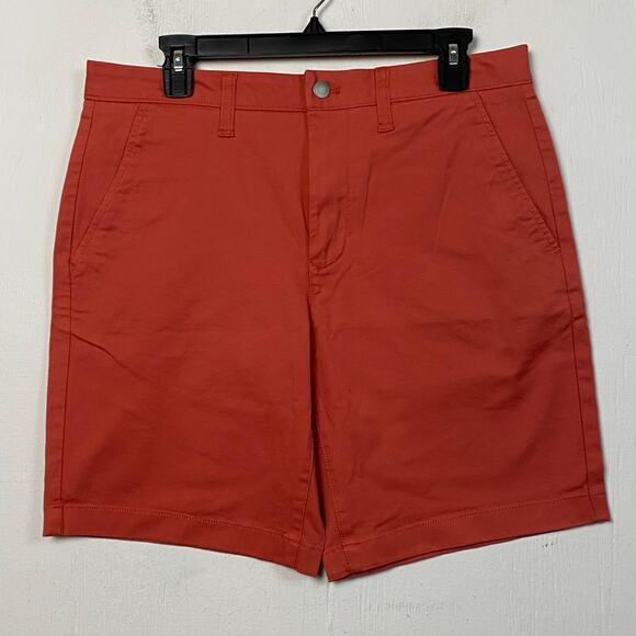 Members Mark Men's Coral Flat Front Twill Shorts Size 32 - Picture 1 of 5